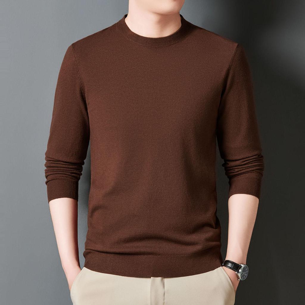 Men's Slim Fit Half-High Neck Autumn Knit Pullover Sweater
