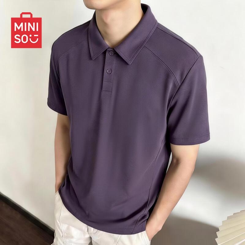 MINISO Men's Deconstructed Quick-Dry Polo Shirt