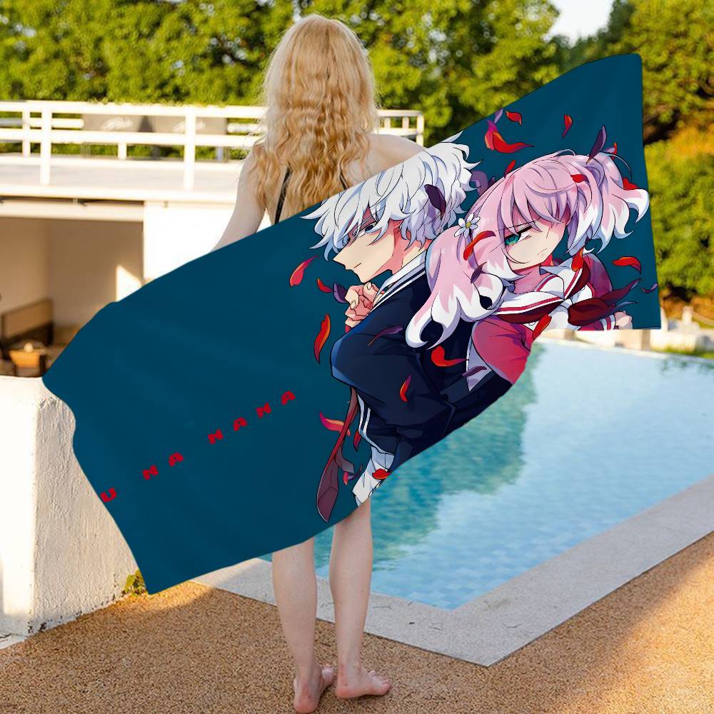 Anime Talentless NanaS Beach Towel Colorful Bath Towels for Girl Microfiber Quick Dry Custom Sand Free Beach Yoga Spa Gym Pool