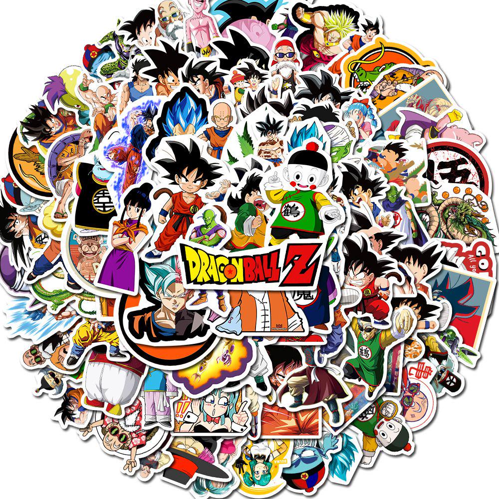 Adesivi Anime Dragon Ball Con Vivaci Decalcomanie di Super Saiyan Goku Per Laptop**