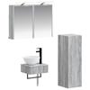 Bathroom Cabinet Set 4 Pcs Grey Sonoma 43 X 16 X 62.5 Cm