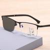 Multifocal Progressive Reading Glasses Photochromic Anti Blue Light Computer Eyewear with Metal Frame Presbyopic Vision
