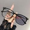 Anti-blue Light Tinted Glasses For Female Students - Popular Oversized Frame Glasses 6027
