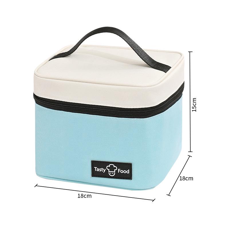 

Runhui Dopamine Small Square Lunch Bag: Fashionable Insulated Bento Box for Outdoor Picnics & Office Use синій