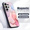 Magnetic For Magsafe Case For Samsung Galaxy S26 Ultra S25 Edge S24 Plus S23 FE S22 A54 A55 A56 5G Pink Marble Pattern Matte Cover