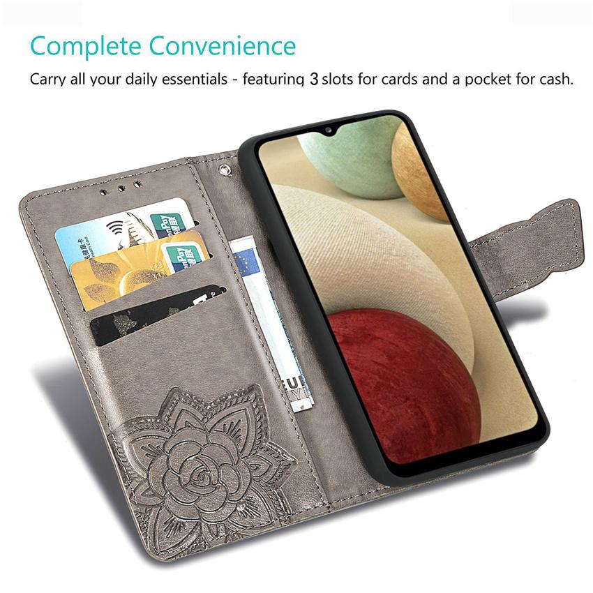 Schmetterling Prägung Flip Leder Brieftasche Fall für Samsung A12 A32 A52 A72 A02s A51 A71 A21 A21s A31 A11 A41 a01 Telefon Zurück Abdeckung