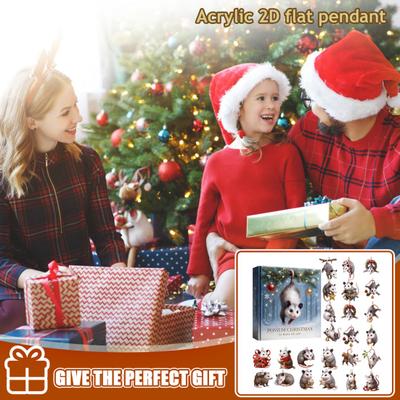 Calendario de Adviento de Navidad Yousheng Campanas Coloridas Diseño Zarigüeya Cuenta Regresiva de 24 Días Colgante para Árbol de Navidad Adornos Festivos