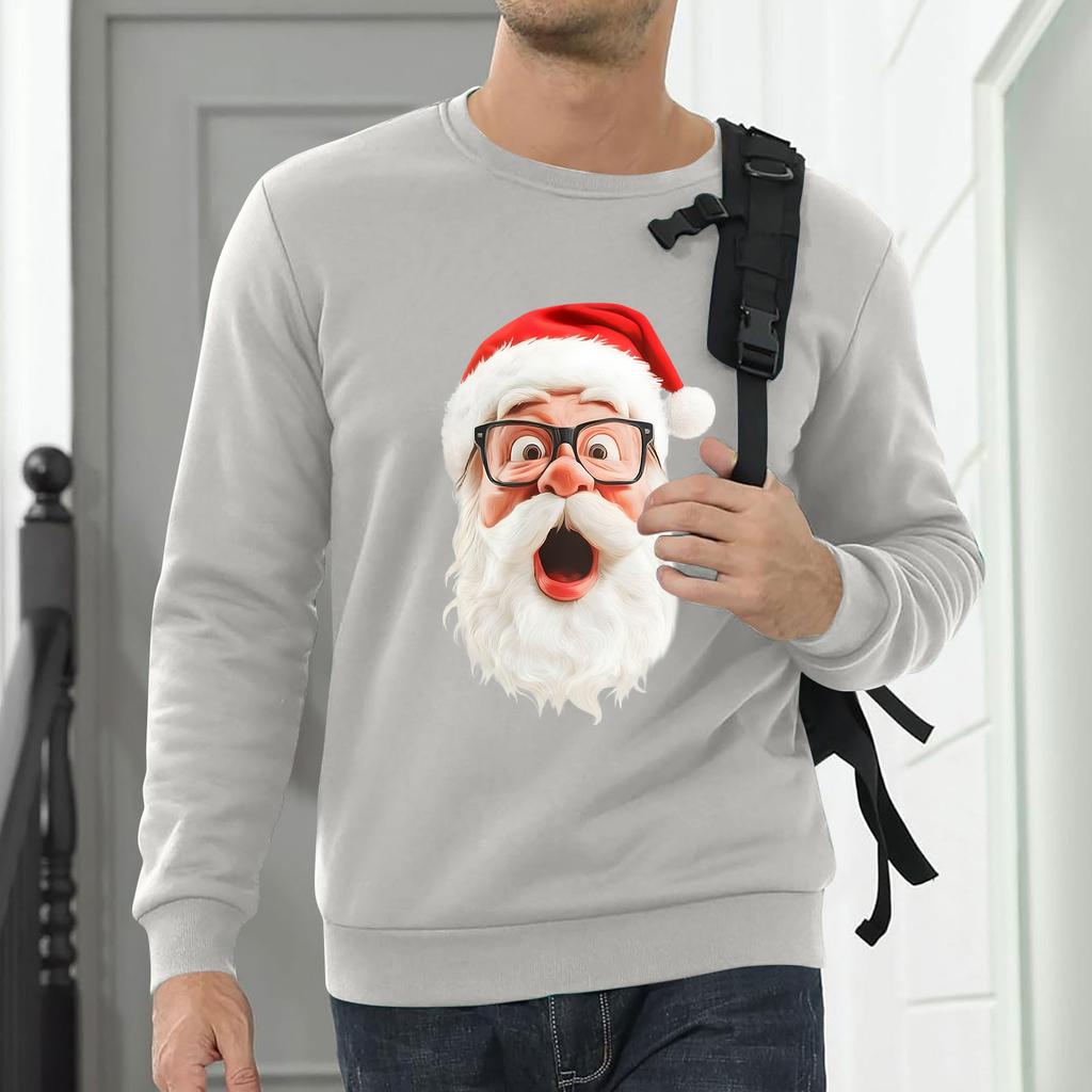Men Sweatshirt Christmas Shirt Long Sleeve Funny Holdiay Crewneck Xmas Tops