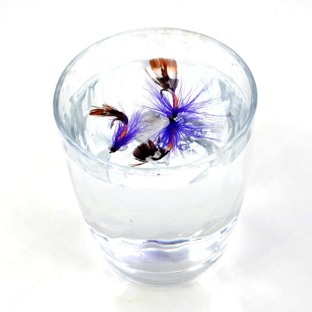 MNFT 10Pcs 8# Purple Beard Bass Dry Hook Nymph Fly Fishing Lure  Feather Tail Nymph Tying Fly Fishing Bait Lures