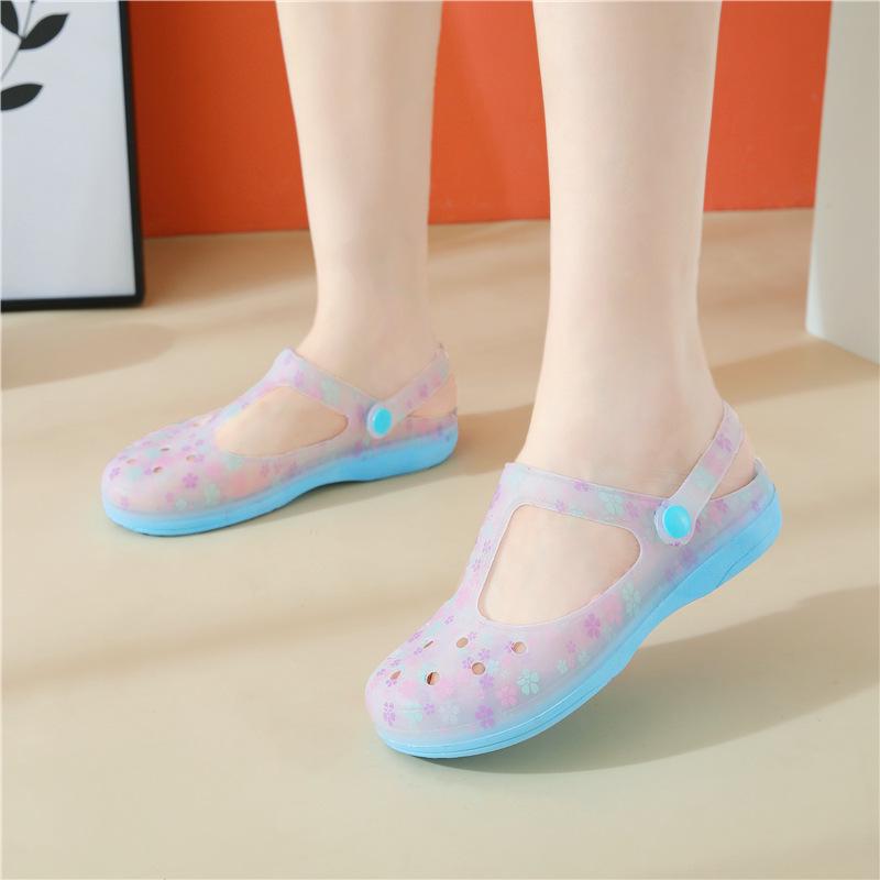 Damen Rutschfeste Zehengeschlossene Jelly Strandsandalen