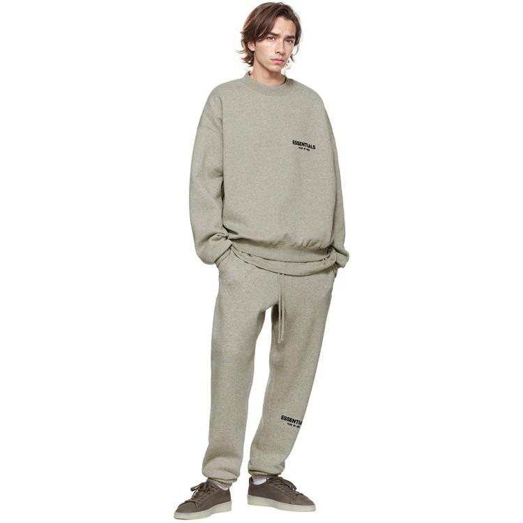 Fear of God Essentials SS22 Fleece-Lined Sweatpants With Cuffed Ankles Men Bottoms Dark-Oatmeal FOG-SS22-524