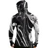 Men's Casual Raglan Hoodie Long Sleeve Sun Protection Shirt UPF 100+ Lightweight Breathable Quick Dry Outdoor Top with Textured Print