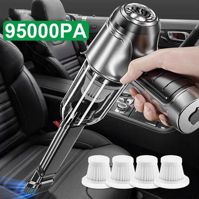 Aspirapolvere per auto 95000PA Forte aspirazione Aspirapolvere portatile senza fili Ventilatore 2 in 1 Aspirapolvere portatile per la casa auto