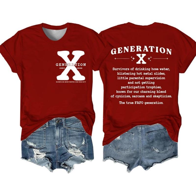 Summer Round Neck 3D Letter Print Top Fashionable Casual Short Sleeved Women's T-shirts