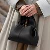 Simple Solid Color Cloud Shaped Pu Leather Women Casual Shoulder Bag For Daily