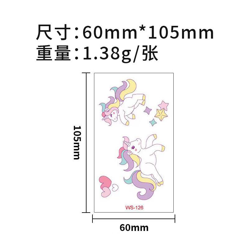 Cross Border Children's Cartoon Unicorn Tattoo Sticker Waterproof Long-lasting Fun Cute Sweat Resistant