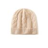 Cashmere Autumn and Winter New Style Women's High End Solid Color Twisted Pattern Thickened Warm Fashion Knitted Casual Hat