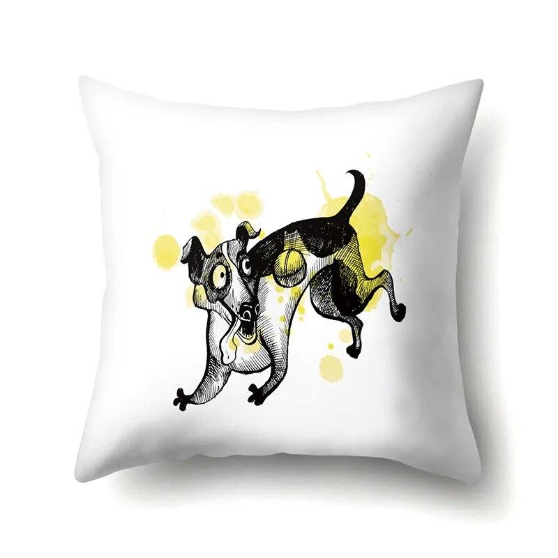 Dog Cross-border Fashion Fresh Animal Knitted Pattern Printed Pillow Cover Sofa