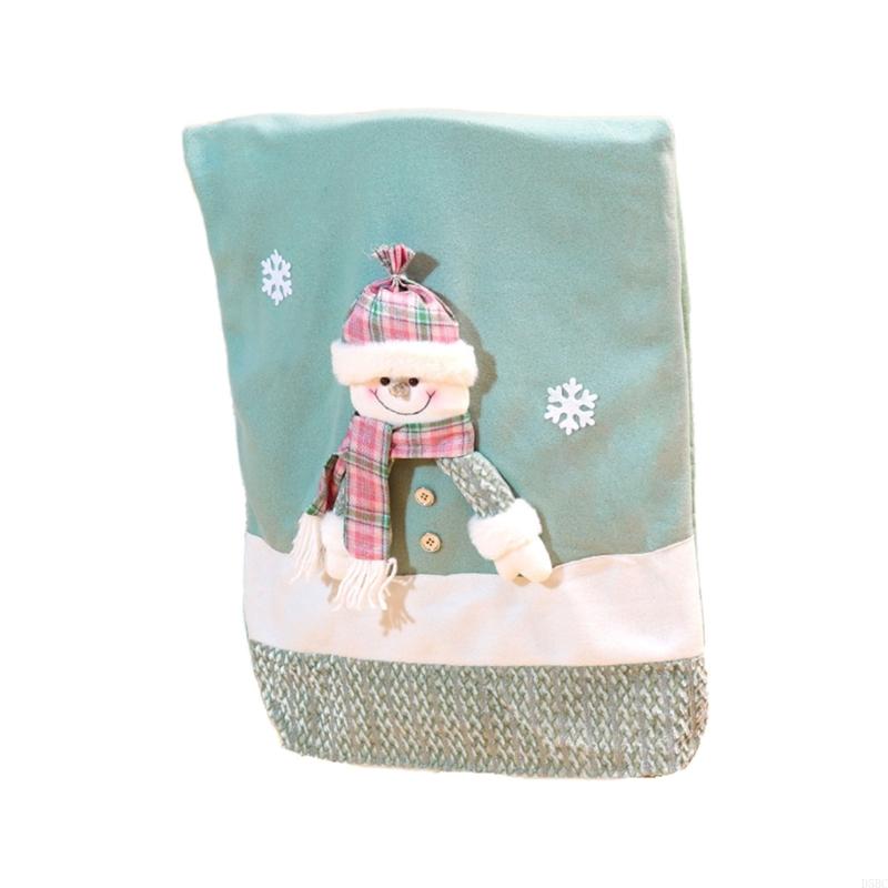 

Santa Figure Soft Chair Cover Smooth Fabric Christmas Decoration for Family Christmas Event
