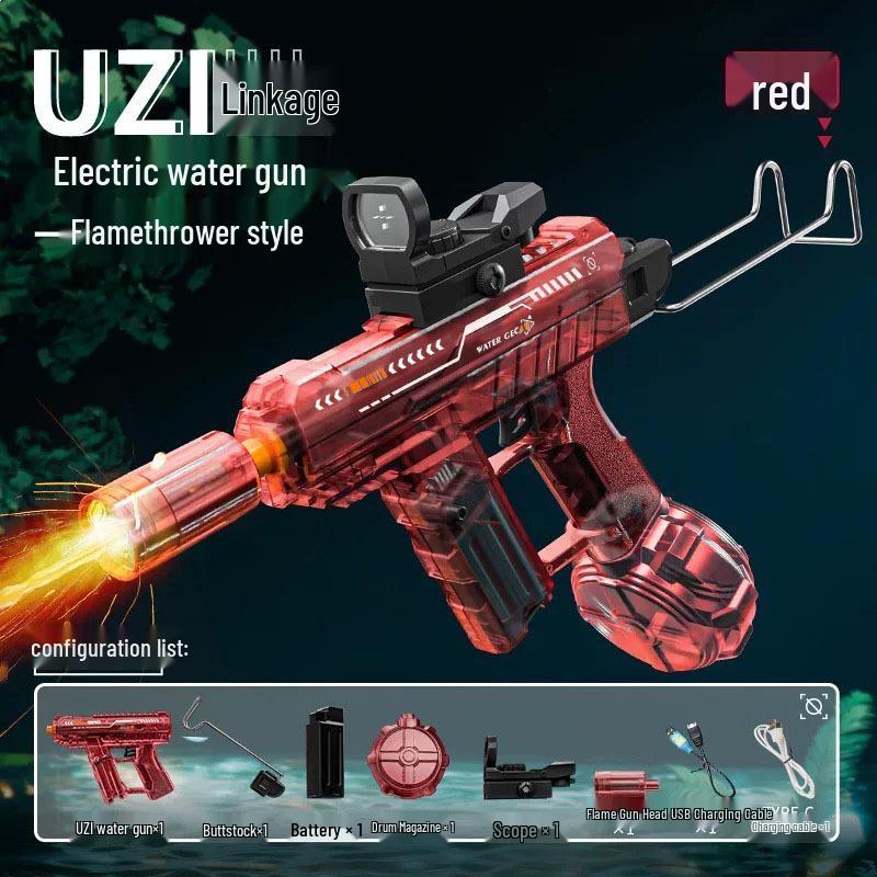 Uz Electric Water Gun: Fully Automatic, Continuous Spray, Cool Light Effects for Outdoor Water Battles