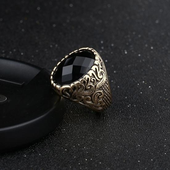 Mode Totem Gesneden Mannen Vingerring Ovaal Legering Feest Club Sieraden Verjaardagscadeau