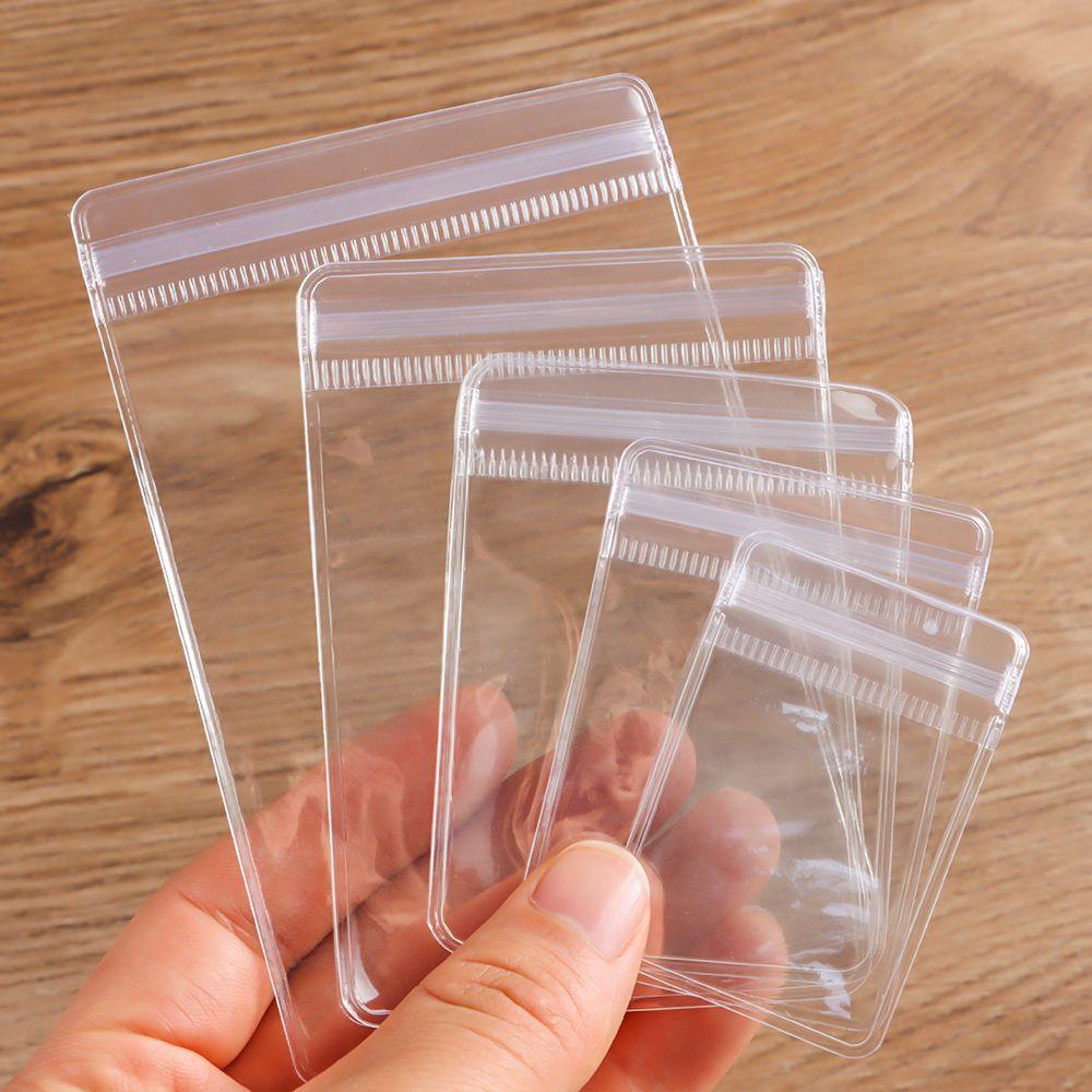 100Pcs Durable PVC Plastic Self Sealing Bag Dustproof Transparent Zip Lock Bags Reclosable Jewelry Bag Bracelet Ring