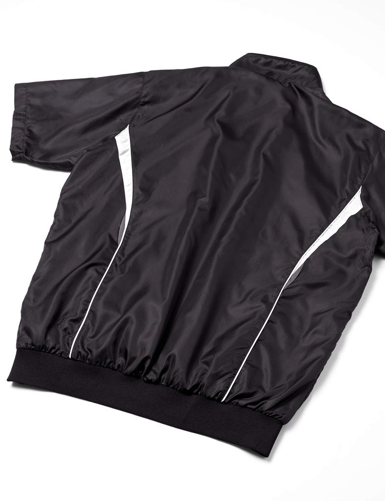 SSK Short Sleeve Shirt Black and White Size S Size Men's Pre-Jean Half-Zip (Mesh Lining), (9010), (Japan Small)