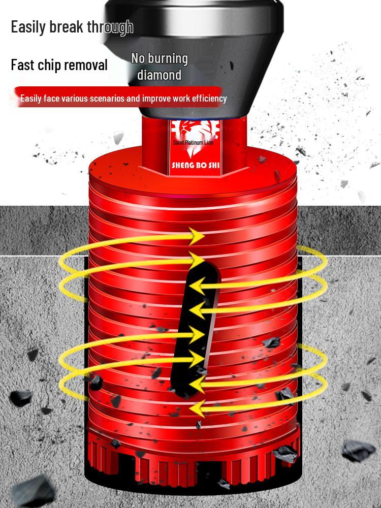 Compact Electric Hammer Water Drill Bit Set for Sharp Hole Opening in Range Hood, Wire Box, and Wall.
