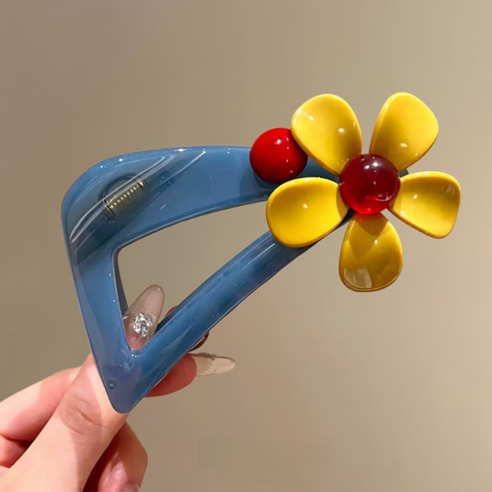 Contrast Tone Triangle Hair Clip Versatile Style Updo Hair Accessories Hollow Hair Clip  For Women