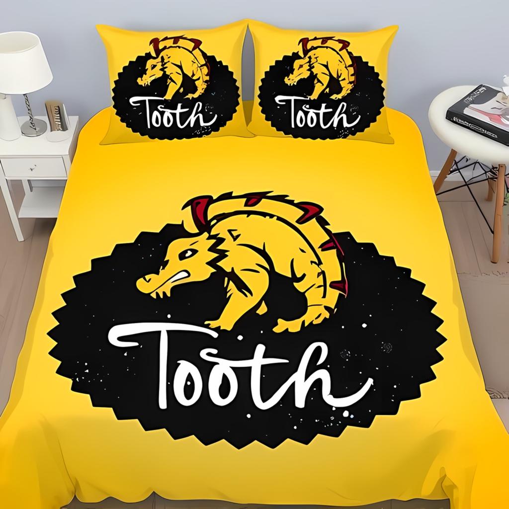 Tooth Duvet Cover Sets For Teens Queen King Lightweight Quilt Covers Animal Teeth Cartoon Teeth Bedding Sets Room Decor No Quilt