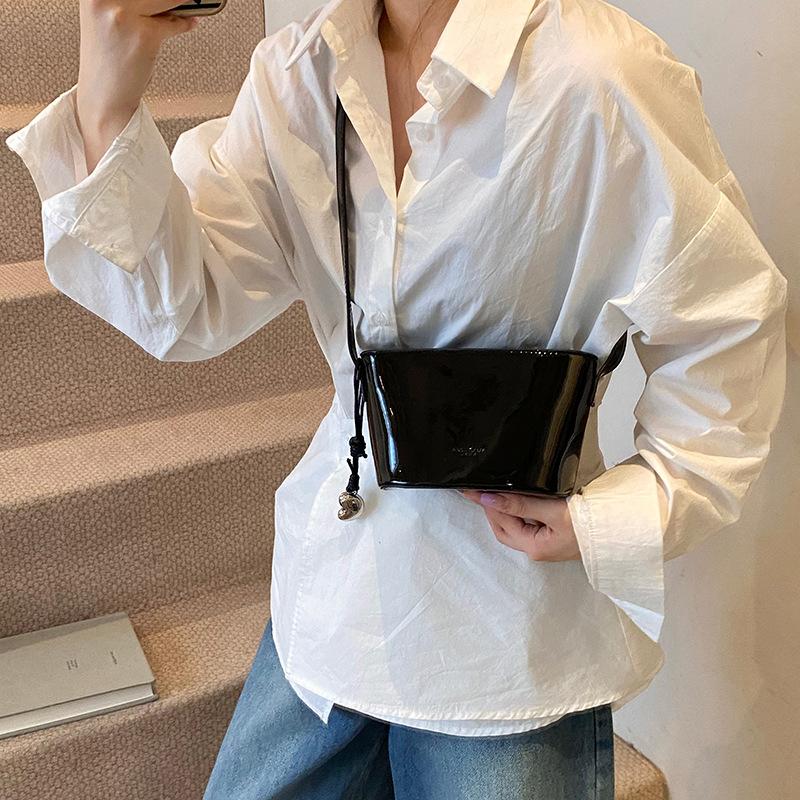 Premium Foreign Style Lychee Pattern Portable Bucket Bag Women'S Trend Versatile Shoulder Messenger Bag