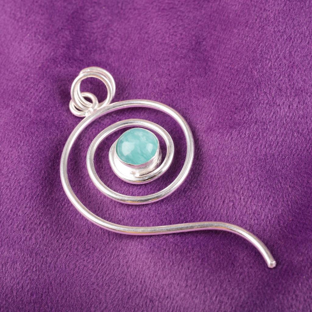 Amazonite Jewelry, 925 Solid Sterling Silver, Handmade Attractive Pendant, Boho Amazonite Gemstone Spiritual Pendant For Women