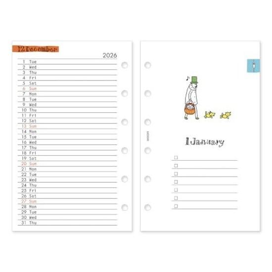 Midori System Notebook Refill 2027 B7 Weekly Ojisaan Pattern (Starts January 2027)