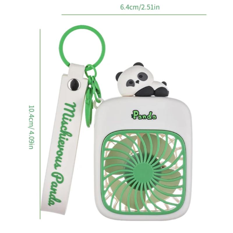 Portable Keychain Fan For Travel Small Cooling Fans Rechargeable Cute Panda Travel Fan Handheld Fan Gift