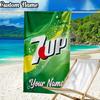 Custom Name 7-up sparkling water Beach Towel - Soft, Ultra-Absorbent Microfiber, Lightweight, Perfect for Beach, Parties, Travel, Camping