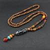 Handmade Nepal Buddhist Mala Bead Pendant Necklace Ethnic Wooden Bead Long Jewelry Gifts For Women