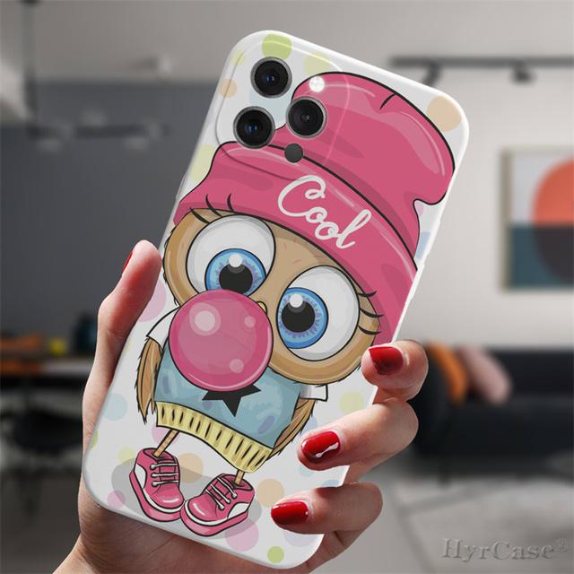 Für iPhone 13 12 Mini 11 14 Pro Max 14plus 13promax Schutzhülle Cartoon Mädchen Geschenke süße Eule Liebhaber Süßigkeiten Silikonhülle