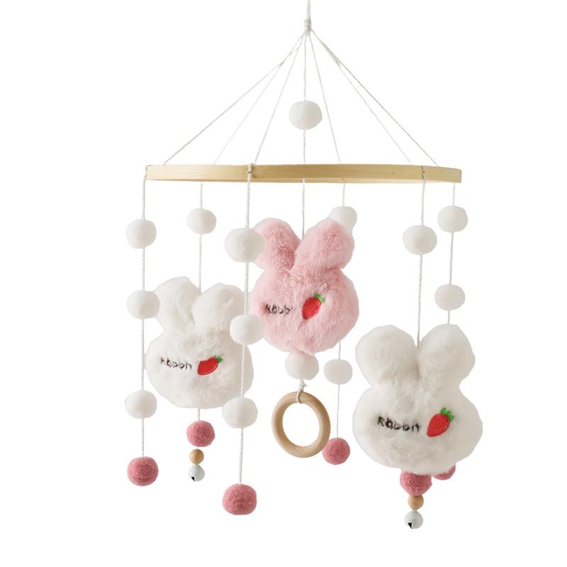 Air Balloon Baby Rattle Toys Wooden Mobile Musical Bed Bell Hanging Toy 0-12 Month Newborn Infant Crib Gift Holder Brackets