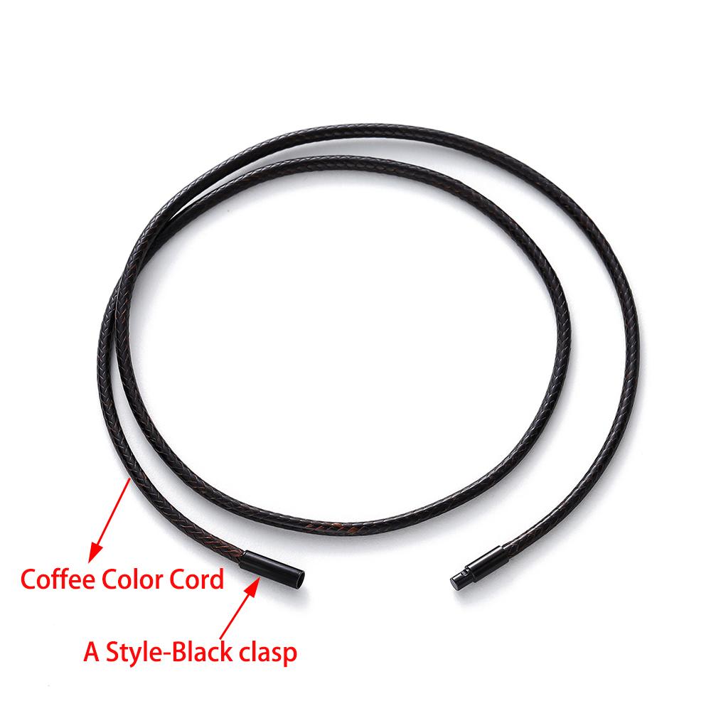 1 Stück 45/50/60cm Schwarzes Echts Leder Seil Halskette mit Verschluss Kordel Kette Linie Schnur für DIY Anhänger Schmuckherstellung Zubehör