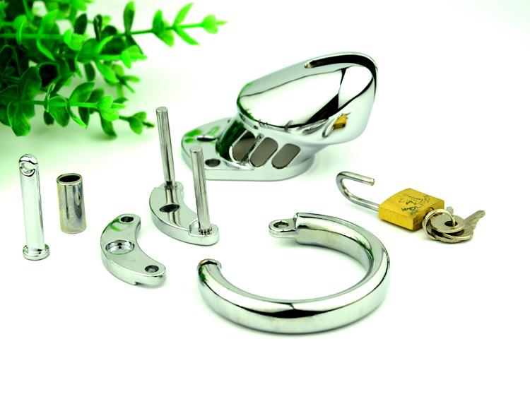 Male Chastity Cage with Lock - SM Metal Adult Toy