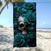 1pc of Beach Towel with a Rose Skull Design - Soft, Absorbent, And Quick-Drying - Suitable for Swimming, Camping, And Bathing