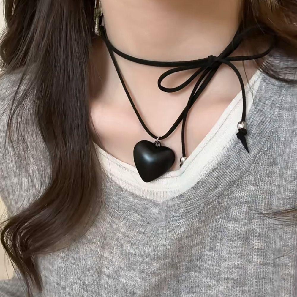 Charms Rope Chain Necklace Korean Style Sweater Chain Creative Love Pendant Necklace  Girl