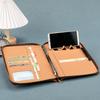 A5 Business Portfolio Notizbuch Loseblatt Ringordner Reißverschluss Tablethülle PU-Abdeckung für Meeting Reise Organizer Spiralgebunden Geschenk