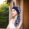 Women Vintage Turban Bonnet Hat with Elastic Wide Band Print Hijab Hat Bandana Headwrap Hat for Hair Loss Pastoral Hat