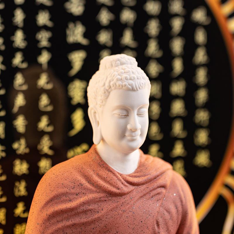 Statua di Buddha Buddha Sakyamuni Statuetta Buddha Tathagata Lampada Ceramica Cerchio Soggiorno Per Incenso Portico Decorazione Casa