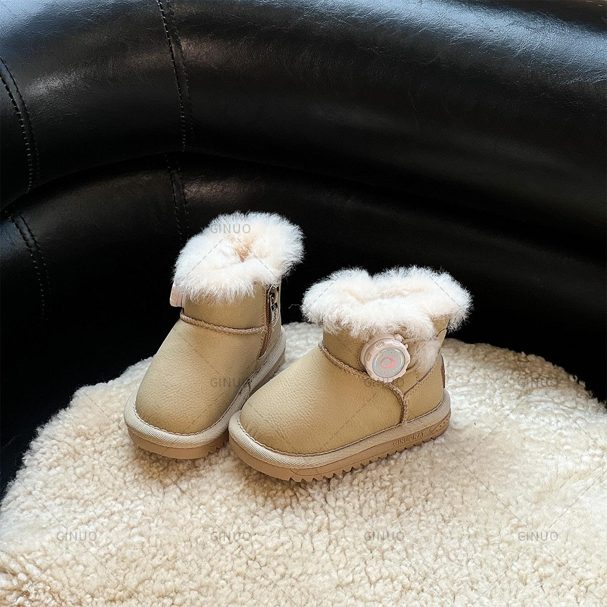 

Зимние ботинки для мужчин и женщин, утолщенные ботинки средней высоты, осенние и зимние нескользящие короткие ботинки 30 бежевый