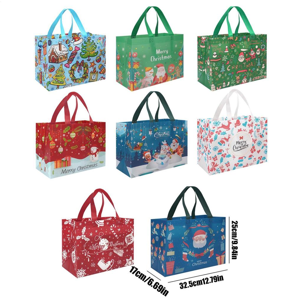 Christmas Snack Bags 8 Pieces Reusable Washable Compact Pouches Party Goodie Bags For Students Party Daily Birthday Trick