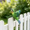Hummingbird Planter Decoration, Resin Realistic Bird Figurine with Multicolored Design and Hook for Garden, Yard, and Plant Displays