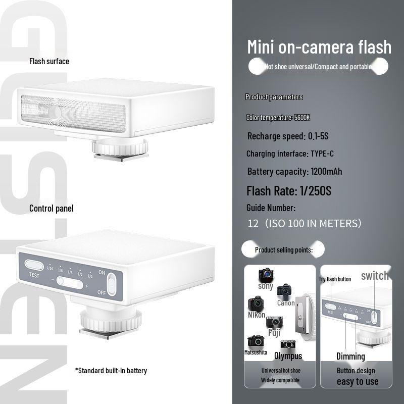 

Универсальная ретро-мини-вспышка для беззеркальных камер: Совместим с Sony, Fujifilm и Canon