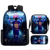 Messi Soccer Kids Backpack Set With Breathable Oxford Fabric For School Children